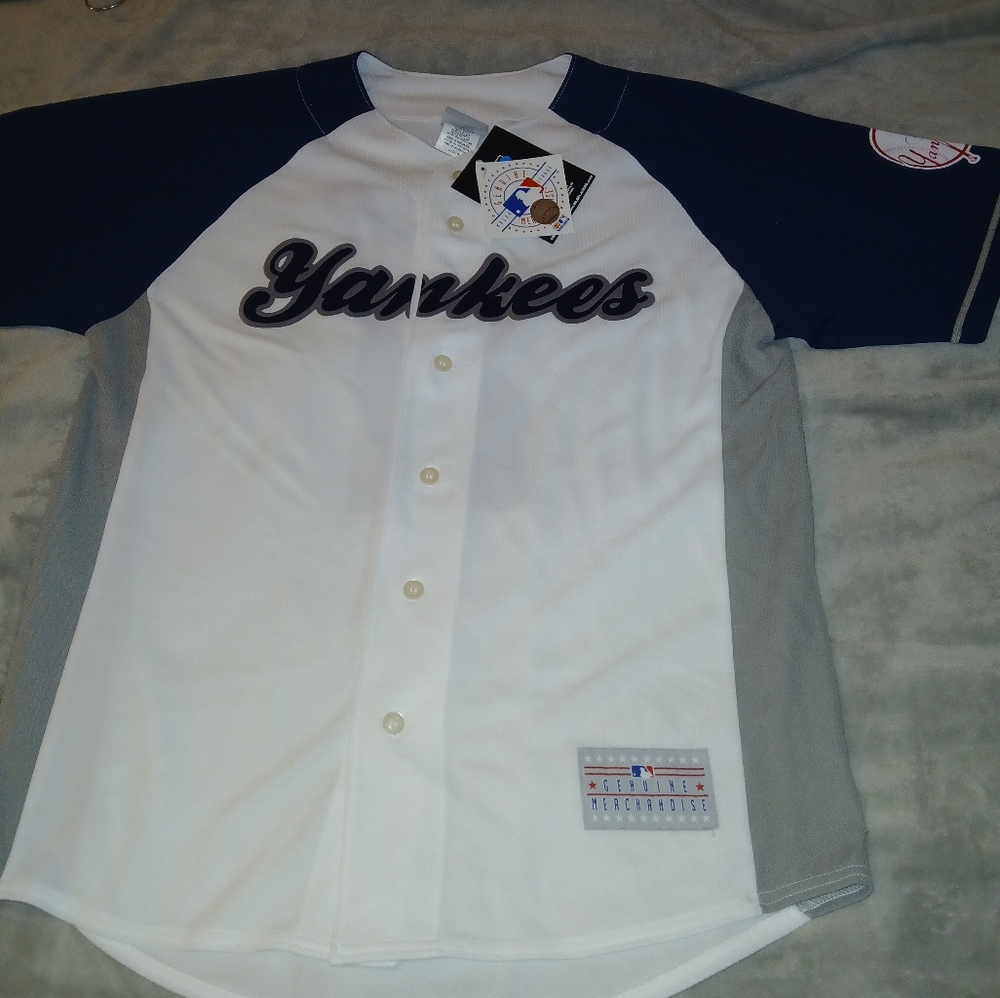 Majestic White and Gray Baseball Jersey